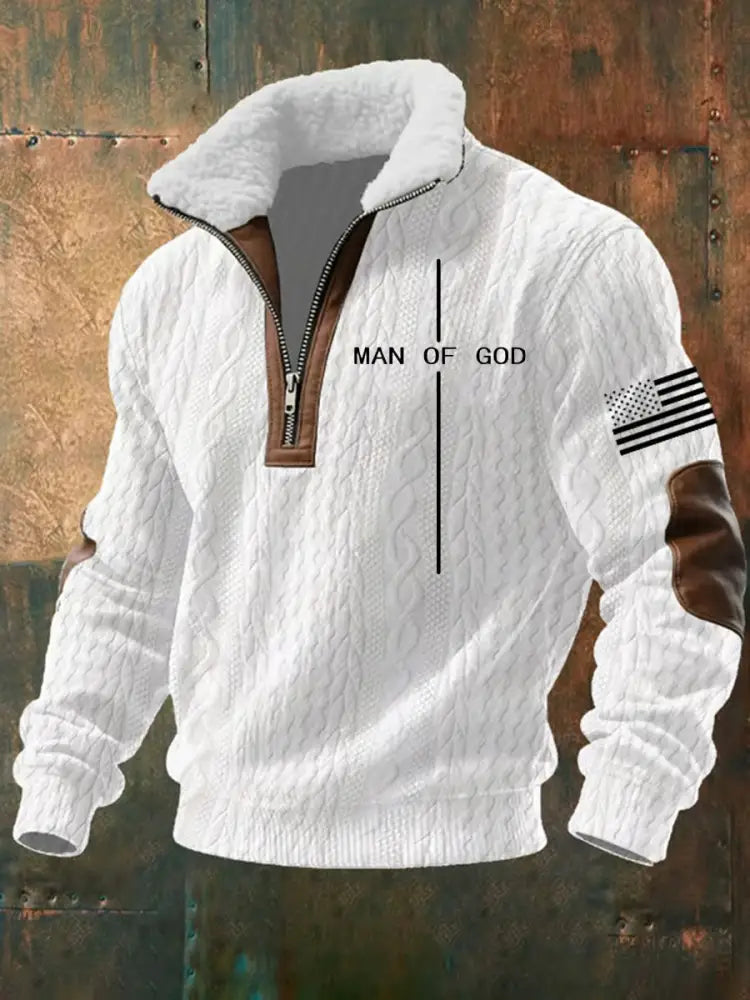 Men’s Man Of God Baggy Zip-up Hoodie White / S