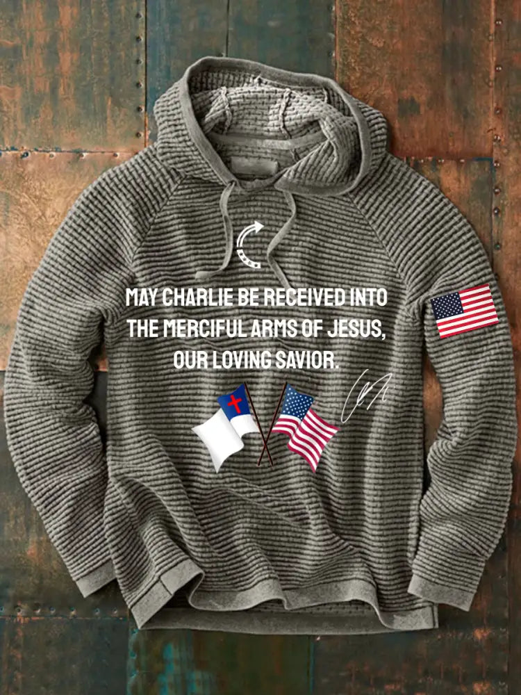 Men’s ’May Charlie be accepted into the compassionate arms of our loving Savior Jesus’ Charlie Kirk signed