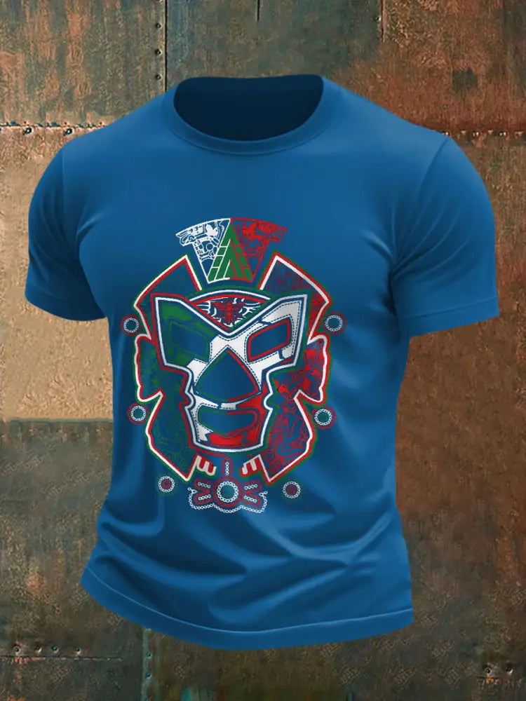 Men’s Mexican Wrestling Mask T-shirts Blue / S