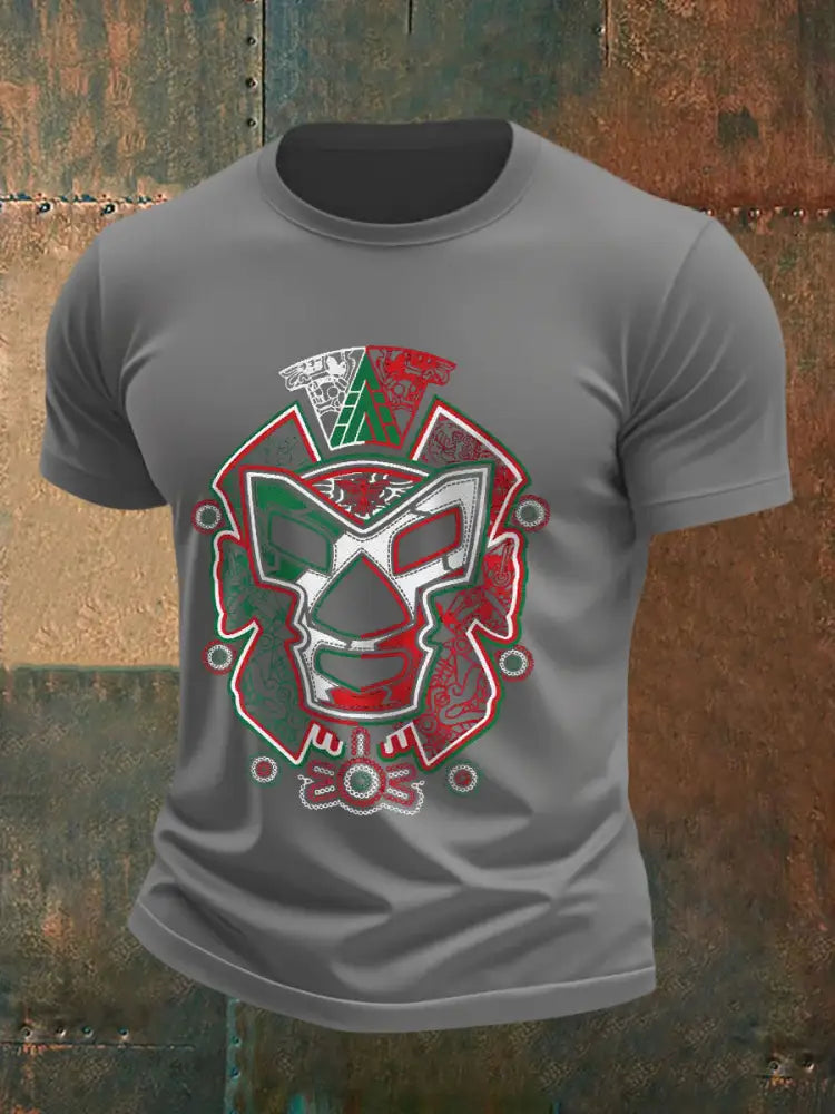 Men’s Mexican Wrestling Mask T-shirts Light Gray / S
