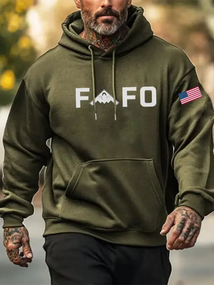 Men’s Midnight Hammer FAFO Printed Hoodie Army Green / S
