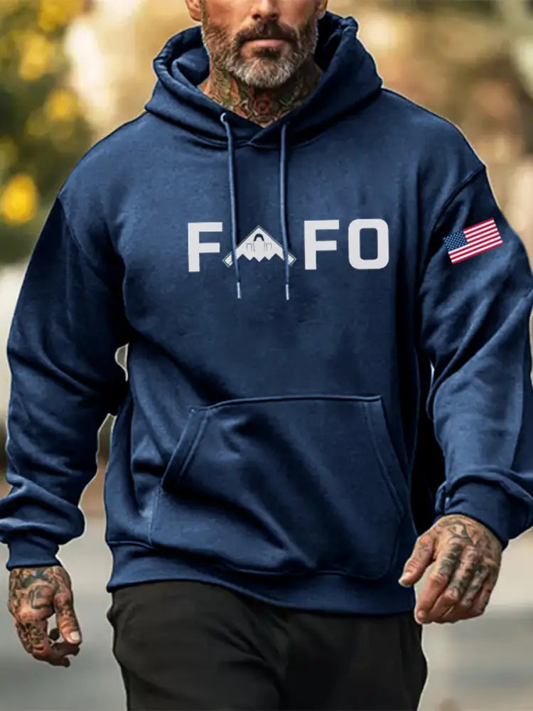 Men’s Midnight Hammer FAFO Printed Hoodie Blue / S