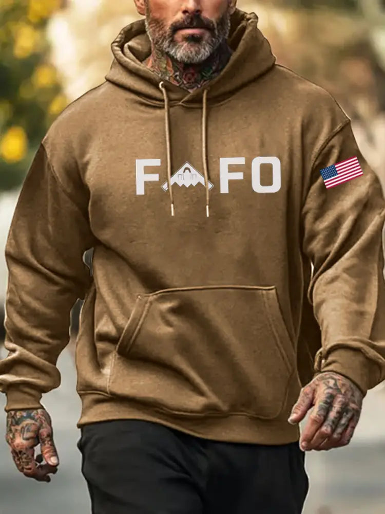 Men’s Midnight Hammer FAFO Printed Hoodie Khaki / S