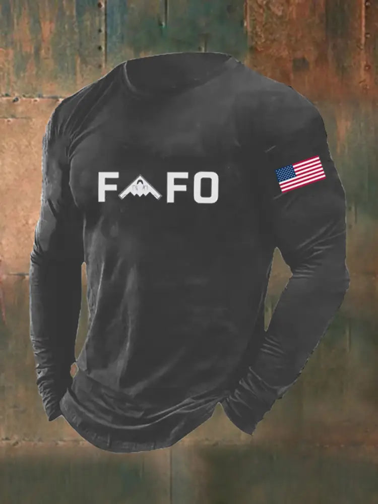 Men’s Midnight Hammer FAFO Printed Long Sleeve T-shirt Gray / S