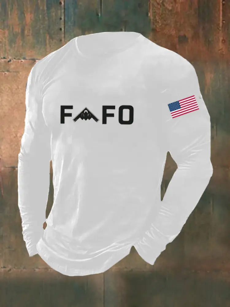 Men’s Midnight Hammer FAFO Printed Long Sleeve T-shirt White / S