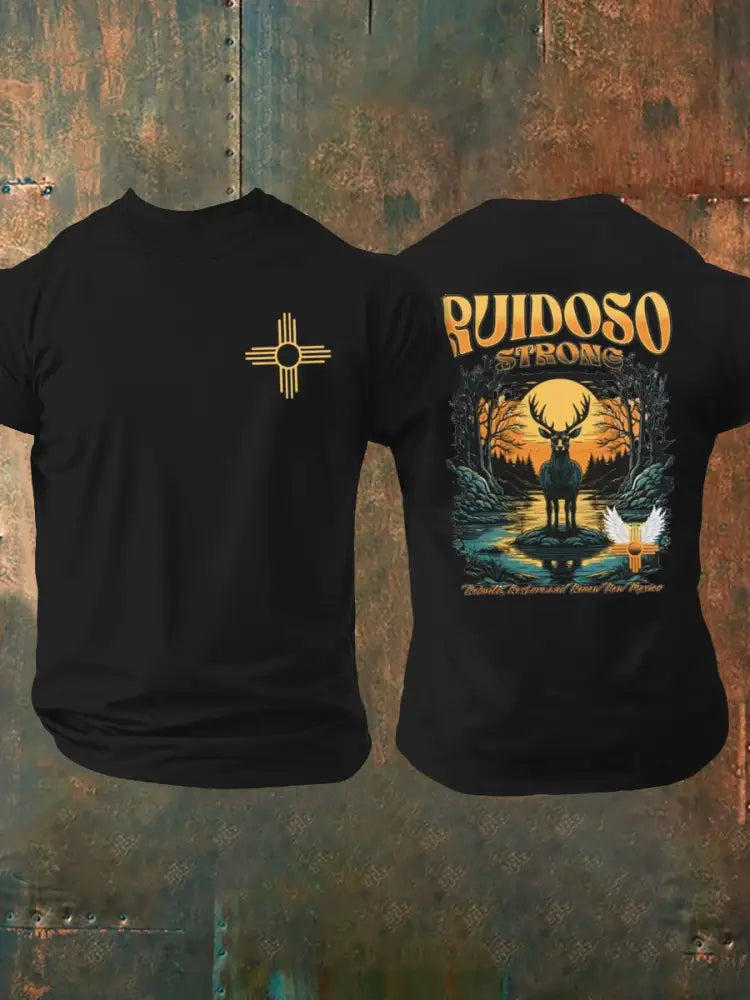 Men’s New Mexico Ruidoso Strong Short Sleeves T-shirt Black / S