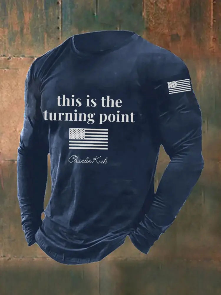 Men’s Patriot Long Sleeve T-shirt Navy Blue / S