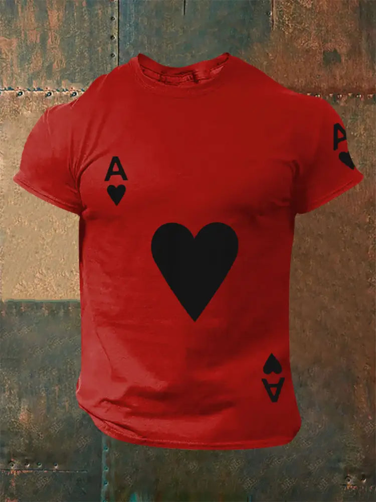 Men’s Poker Ace of Hearts T-shirts Pure Red / S