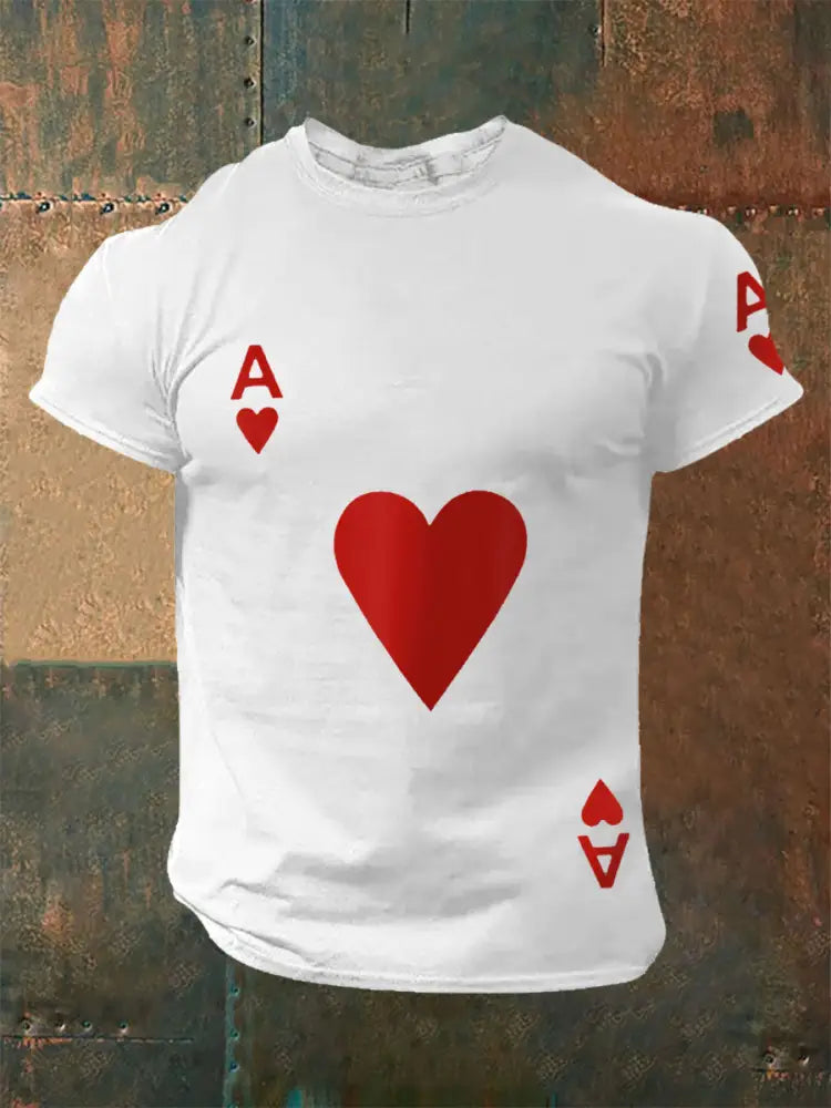 Men’s Poker Ace of Hearts T-shirts White / S