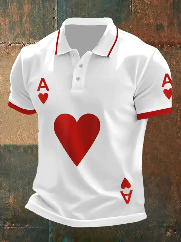 Men’s poker ace of hearts tops Black / S