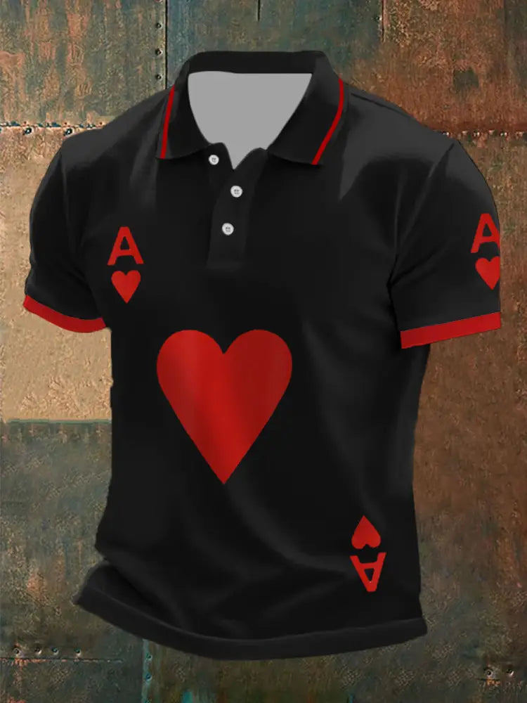 Men’s poker ace of hearts tops White / S