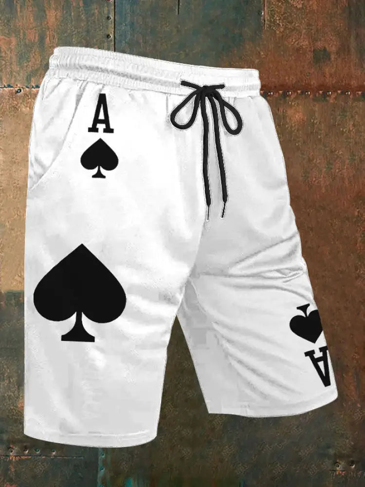 Men’s Poker Ace of Spades shorts White / S