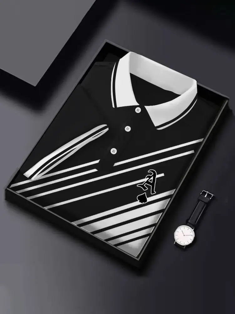 Men’s poker ace of spades tops Black And White / S