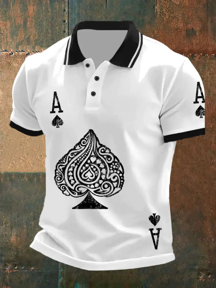 Men’s poker Ace of Spades tops White / S