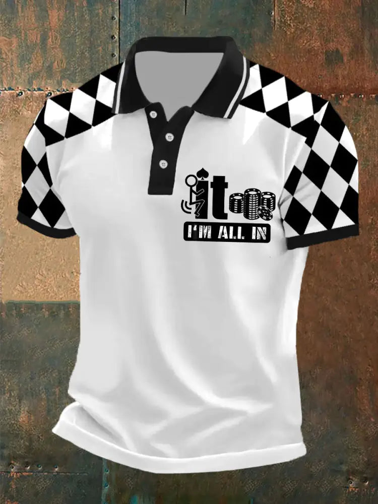 Men’s poker I’m all in tops White / S