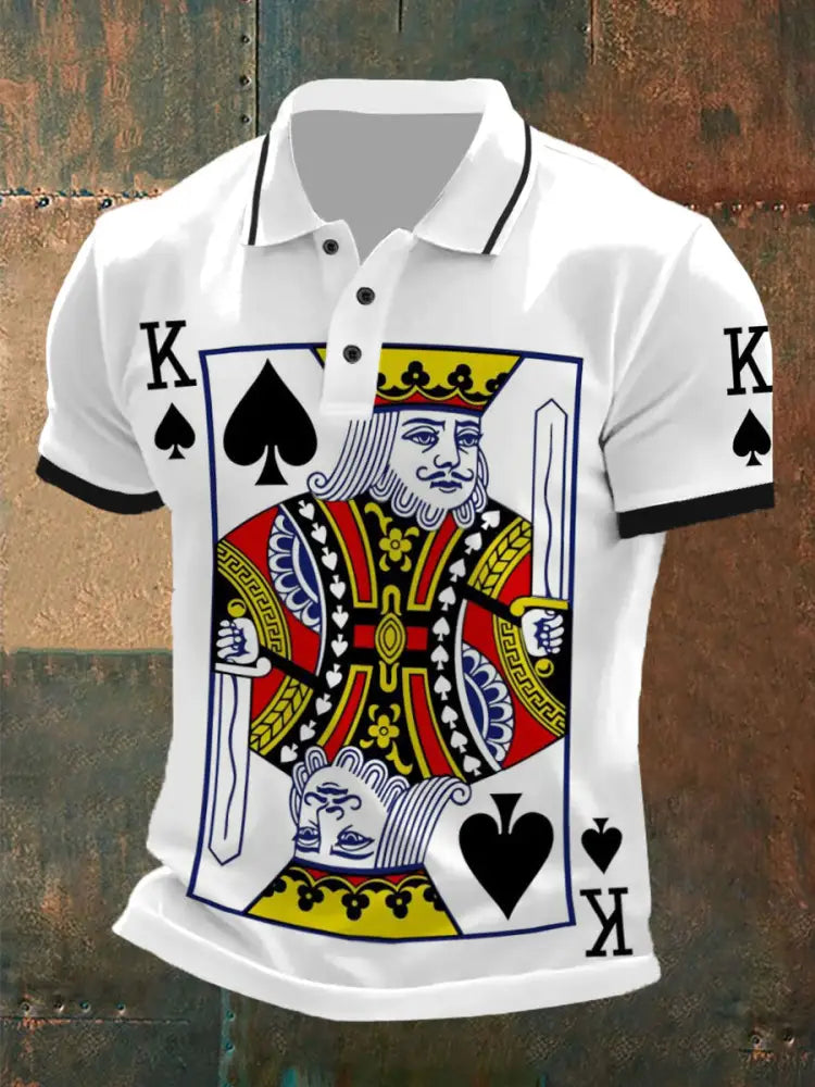 Men’s poker K of spades tops White / S