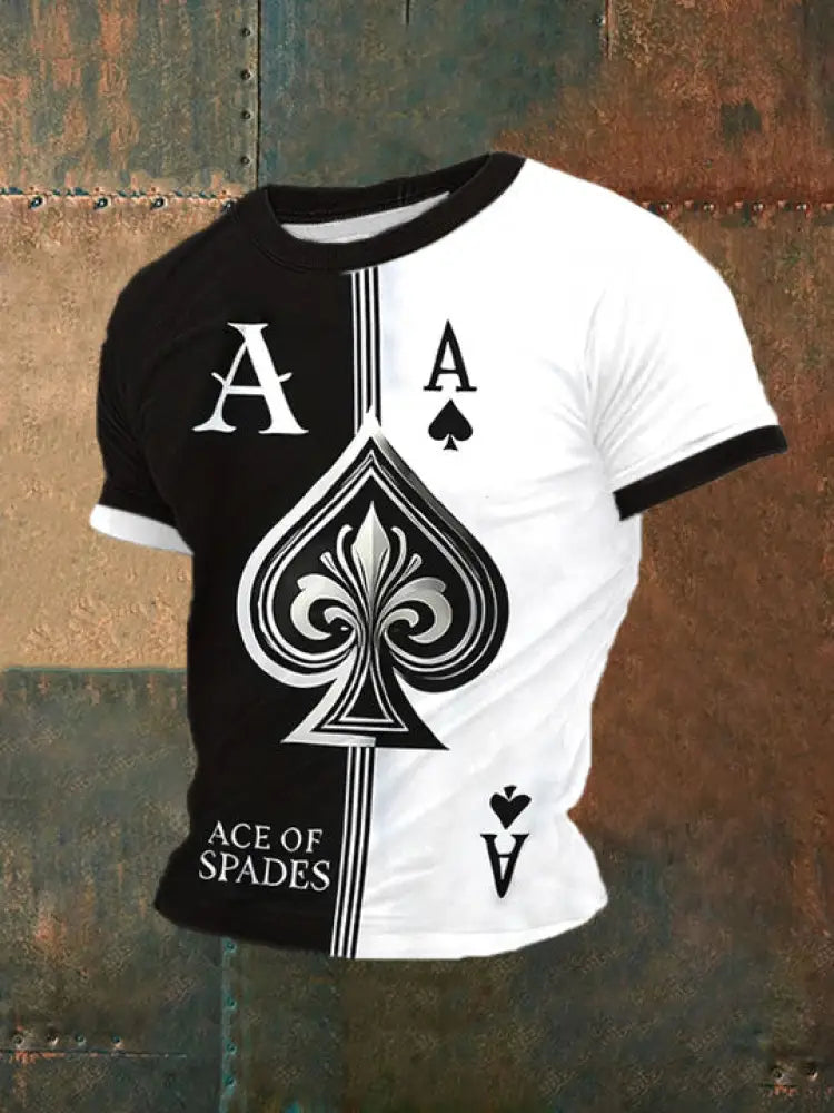 Men’s Poker Printed Casual T-Shirt As picture / S