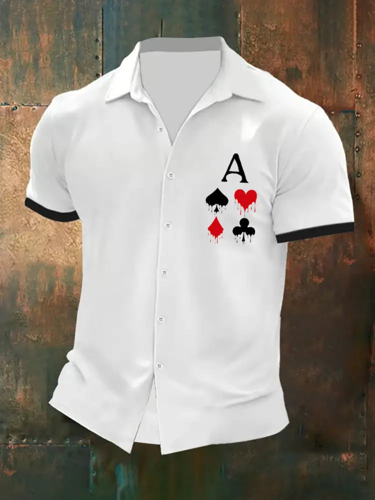 Men’s poker resort shirt White / S