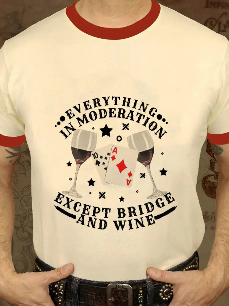 Men’s poker T-shirt Apricot / S
