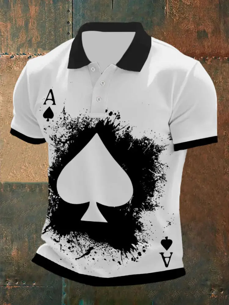 Men’s poker T-shirt Black / S