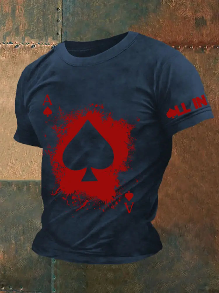 Men’s poker T-shirt Navy Blue / S