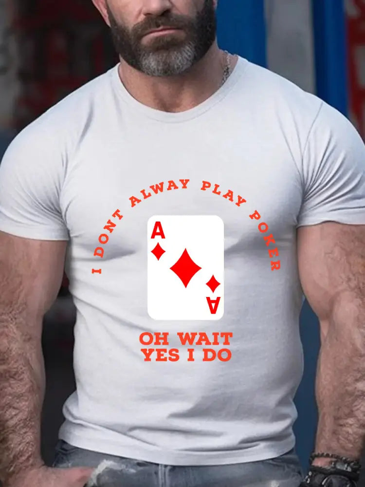 Men’s poker T-shirt White / S
