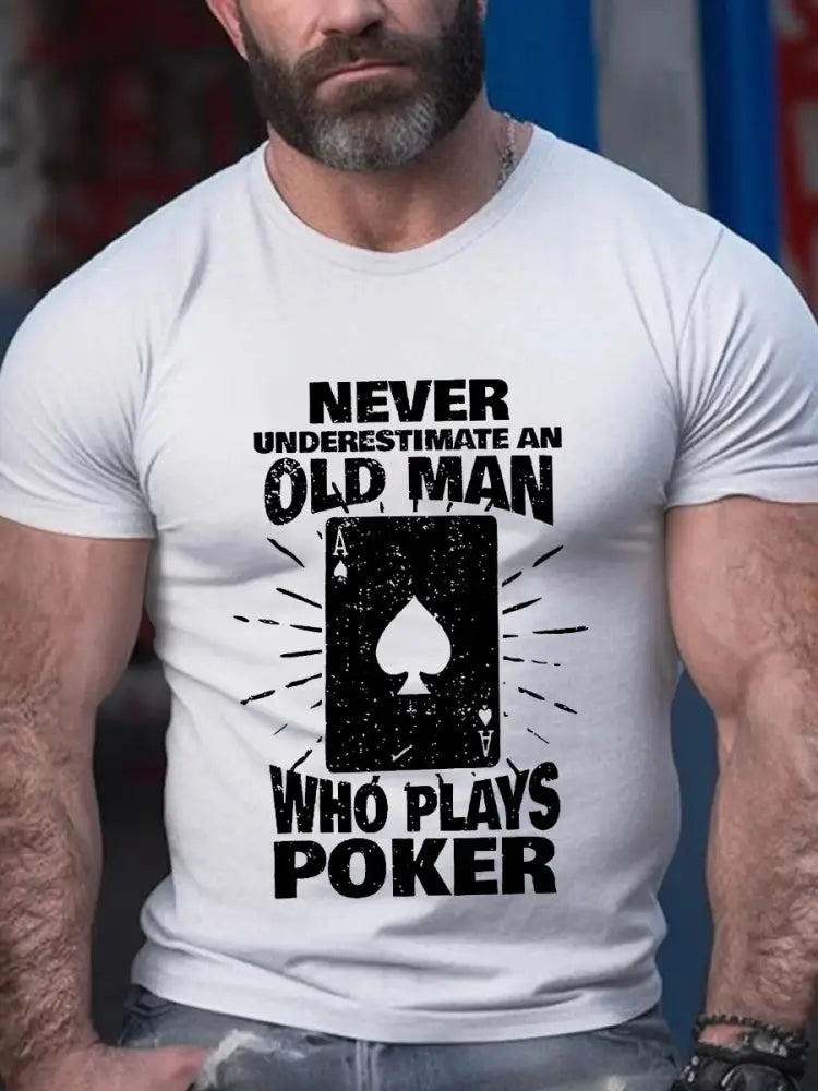 Men’s poker T-shirt White / S