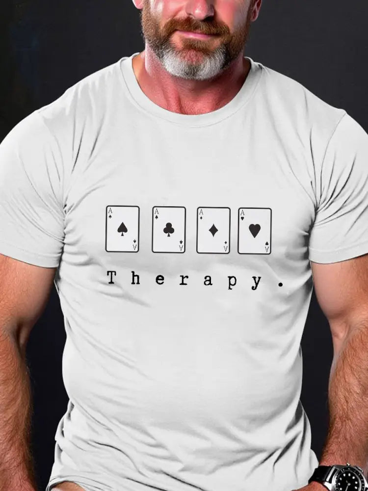 Men’s poker T-shirt White / S