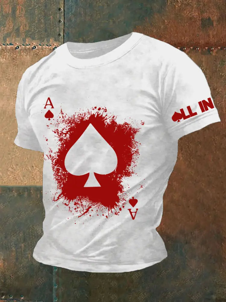 Men’s poker T-shirt White / S