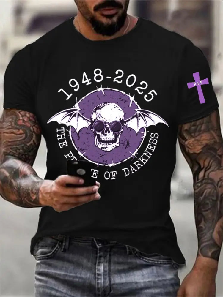 Men’s Prince Of Darkness Forever Rip Legend Ozzy Osbourne Memorial Tee Black / S