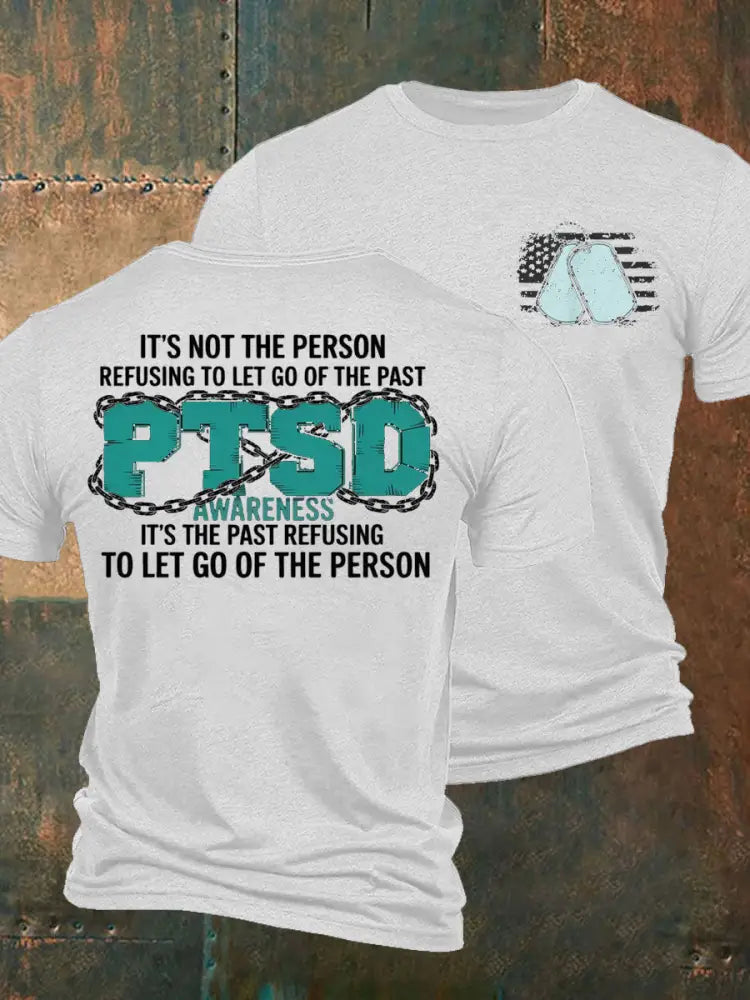 Men’s PTSD Awareness Veteran Printed T-shirt White / S