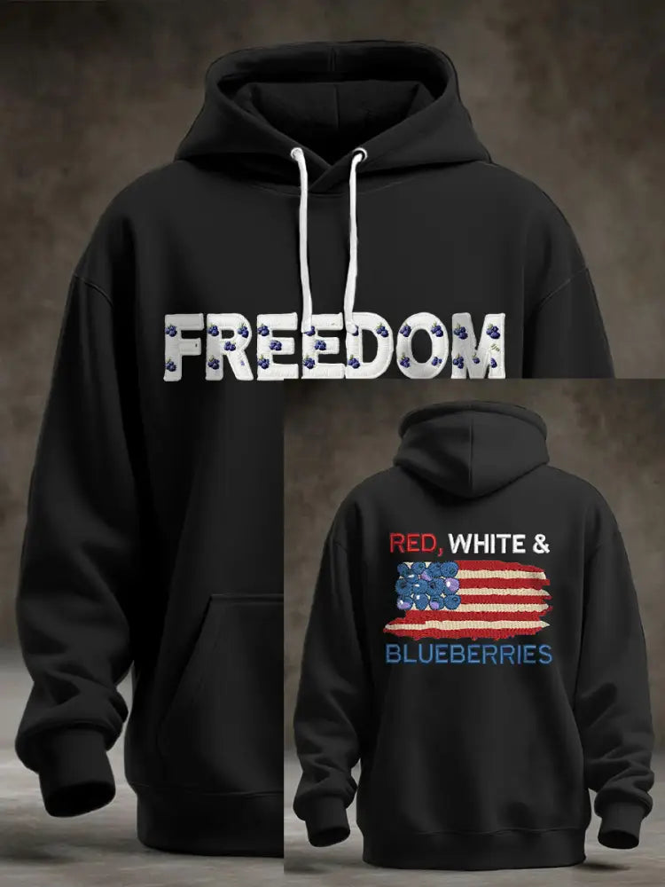 Men’s ’Red White & Blueberries’ hoodie Black / S