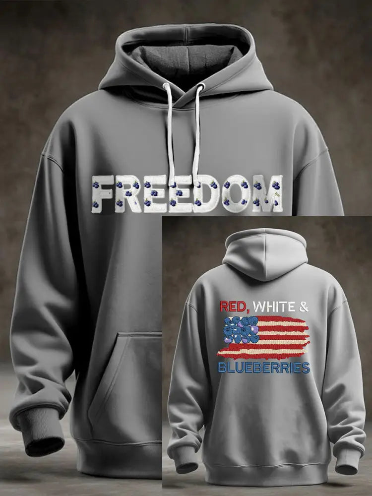 Men’s ’Red White & Blueberries’ hoodie Gray / S