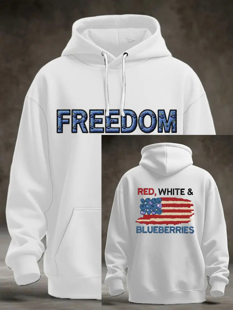Men’s ’Red White & Blueberries’ hoodie White / S