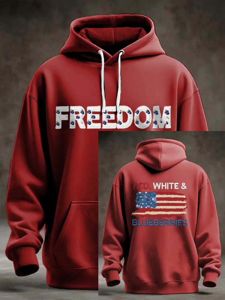 Men’s ’Red White & Blueberries’ hoodie Red / S