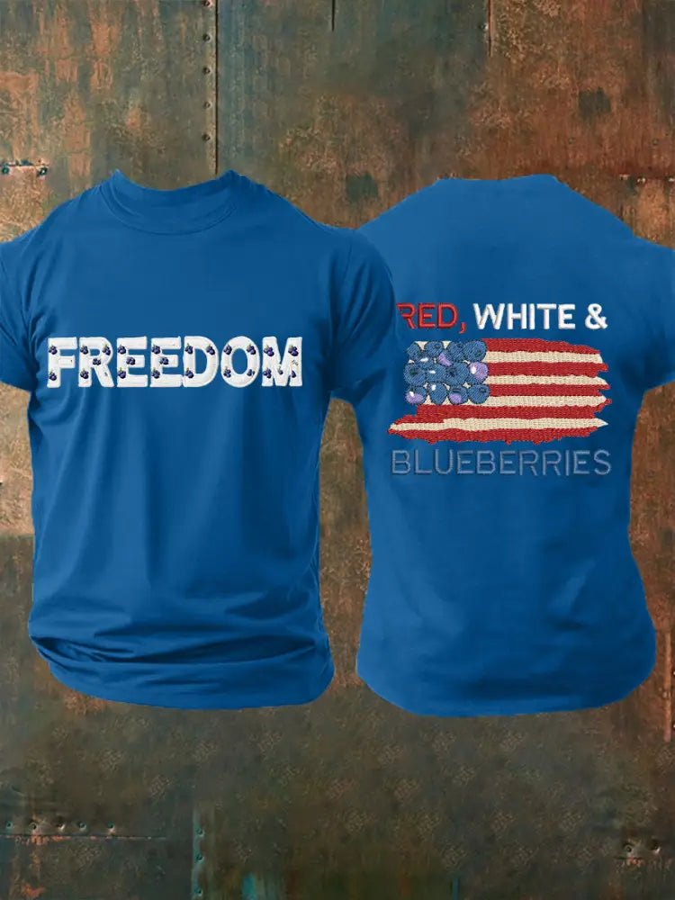 Men’s ’Red White & Blueberries’ T-shirt Blue / S