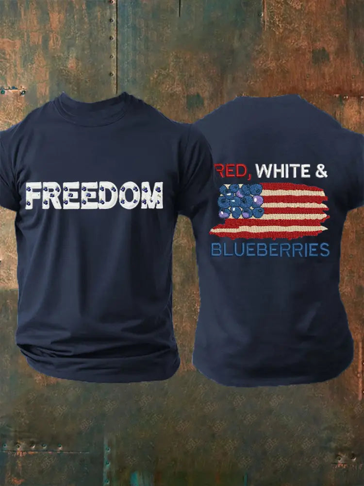 Men’s ’Red White & Blueberries’ T-shirt Navy Blue / S