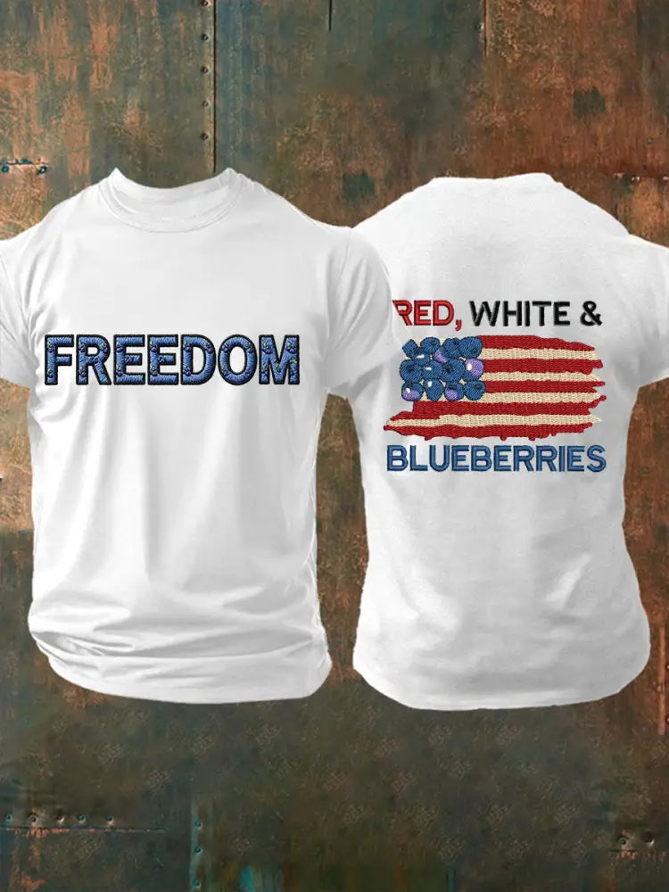 Men’s ’Red White & Blueberries’ T-shirt White / S