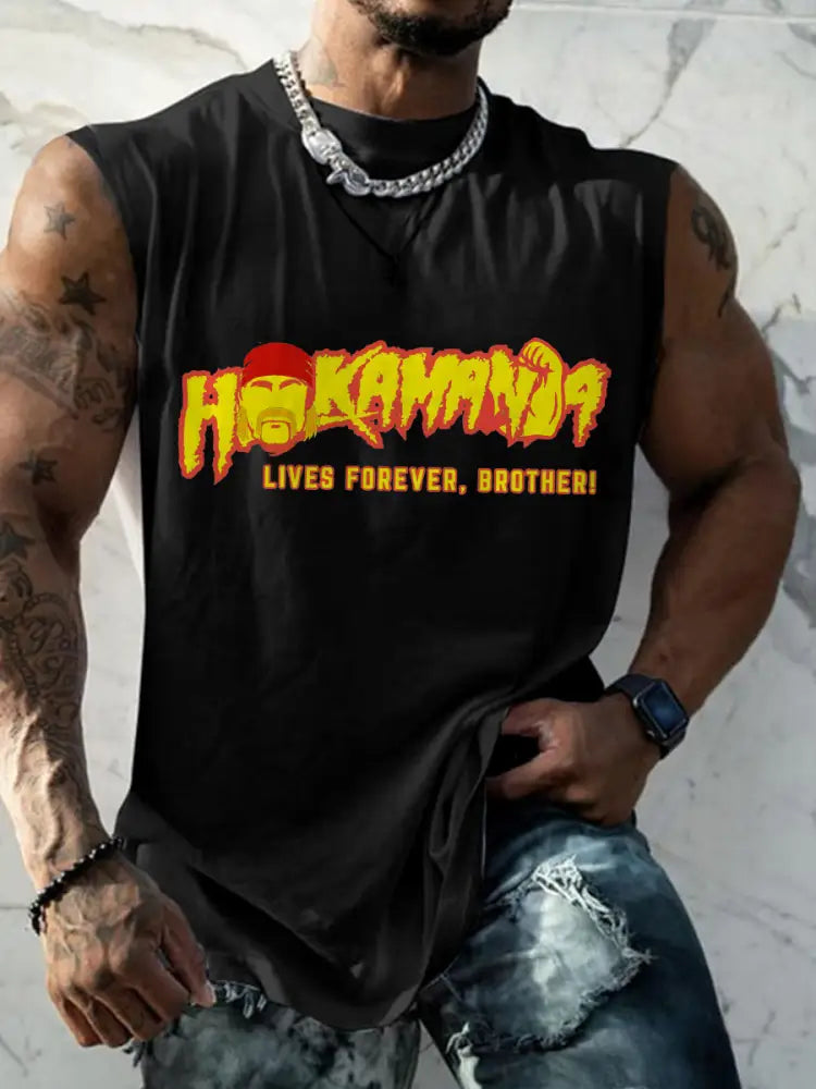 Men’s Rip Brother Printed Tank Tops Black / S