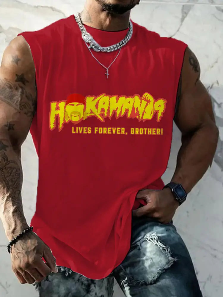 Men’s Rip Brother Printed Tank Tops Red / S