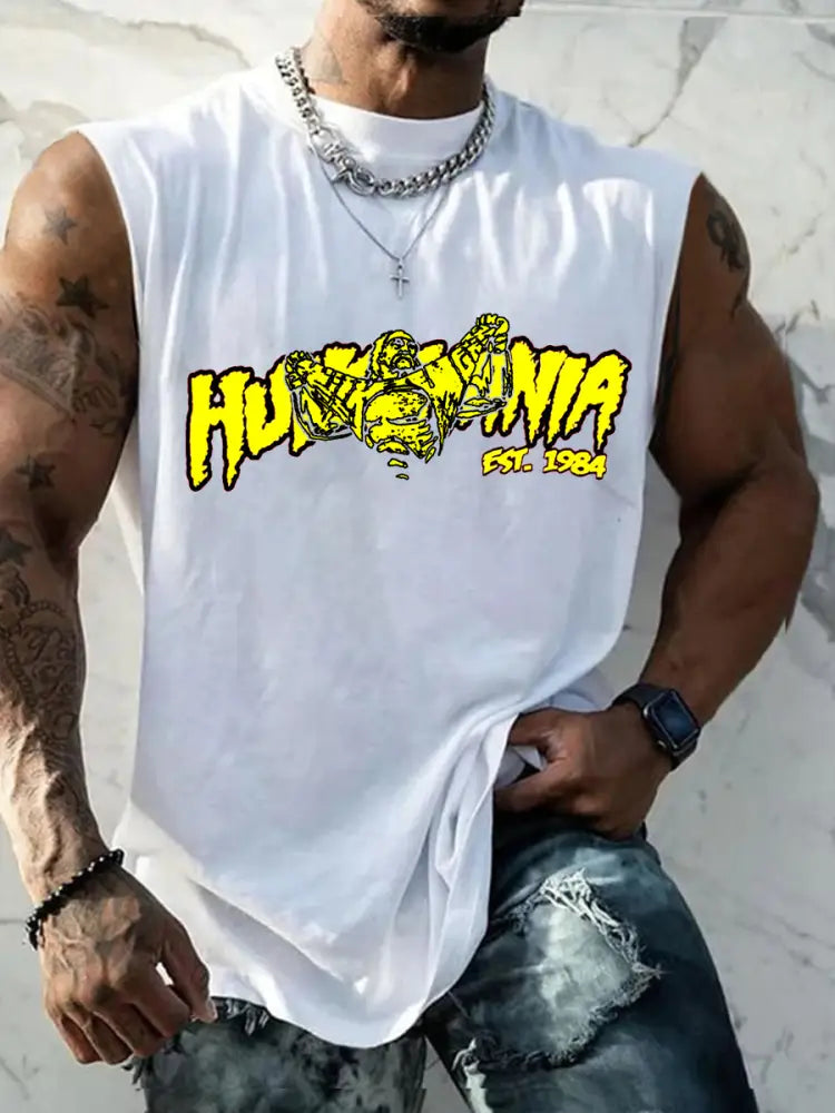 Men’s Rip Brother Printed Tank Tops White / S