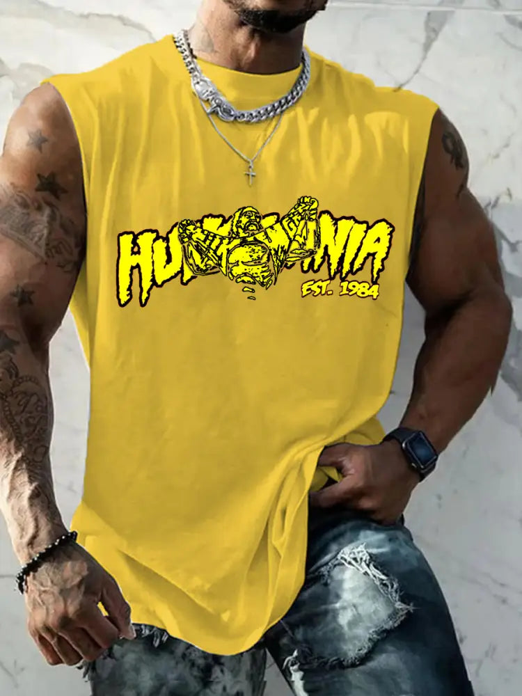 Men’s Rip Brother Printed Tank Tops Yellow / S