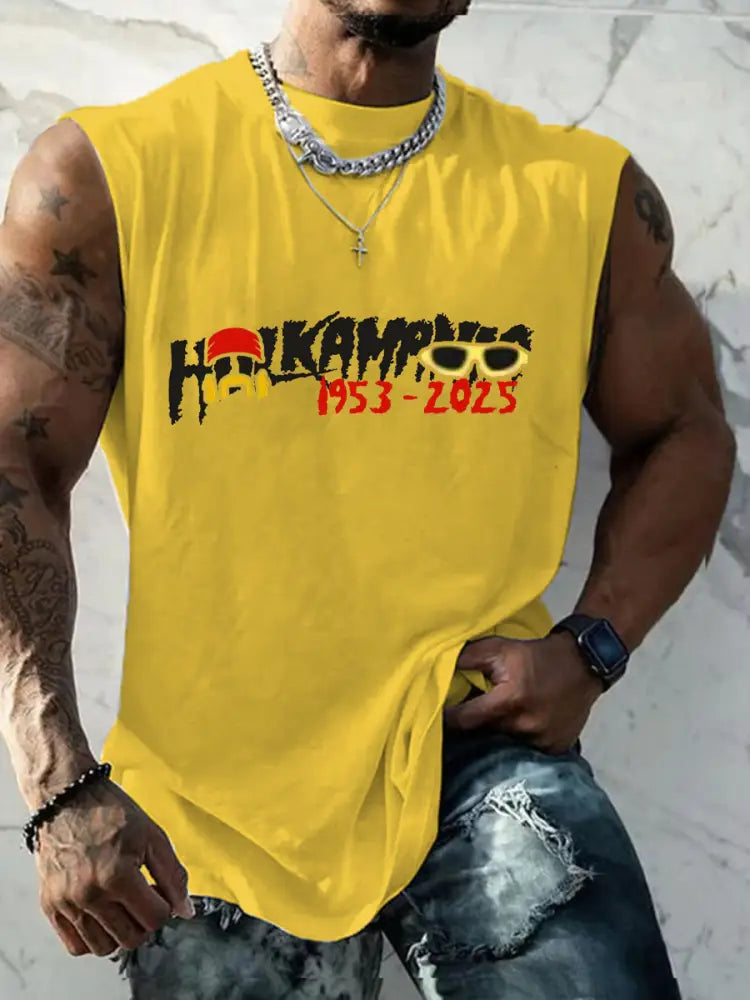 Men’s Rip Brother Printed Tank Tops Yellow / S
