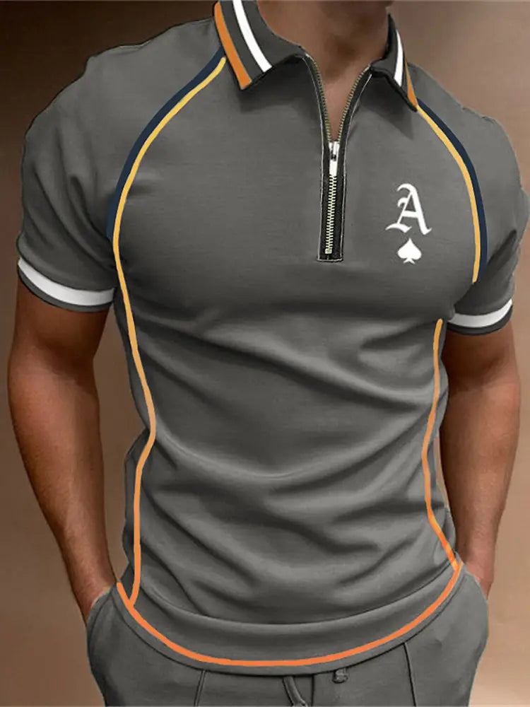 Men’s Texas Hold’em Ace of Spades casual tops Gray / S