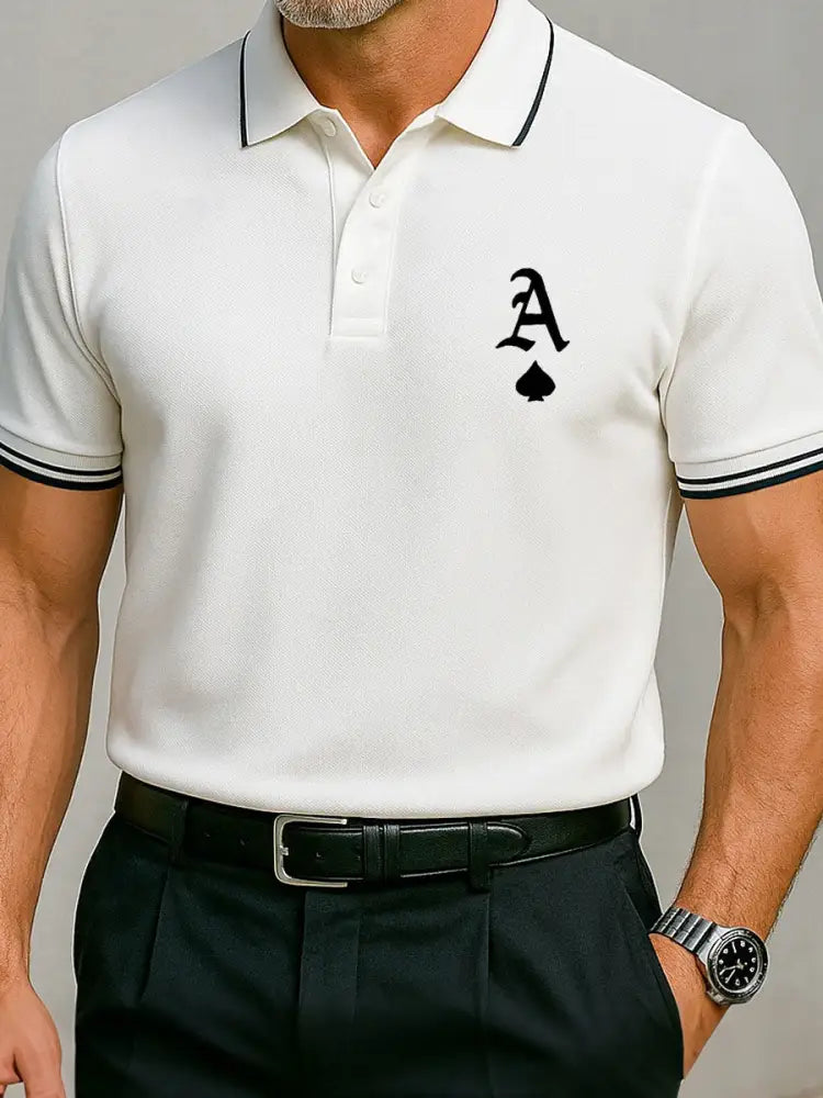 Men’s Texas Hold’em Ace of Spades casual tops White / S