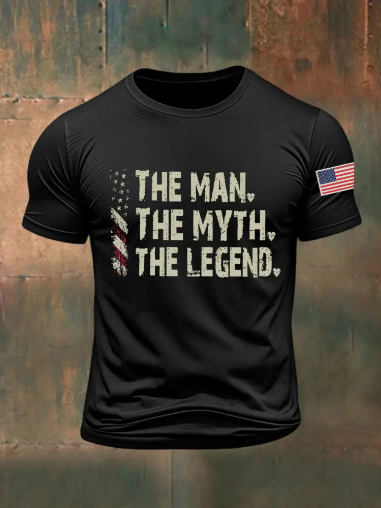 Men’s The Man The Myth The Legend Printed T-shirt Black / S