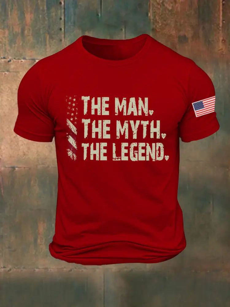 Men’s The Man The Myth The Legend Printed T-shirt Pure Red / S