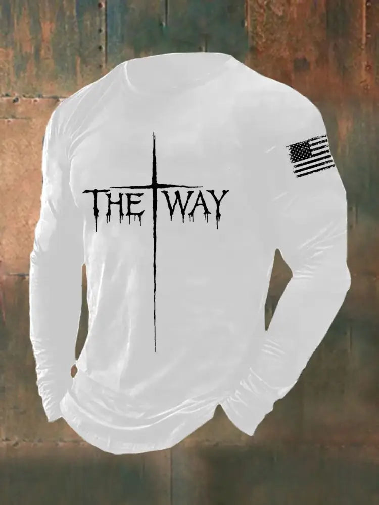Men’s The Way Cross Long Sleeve T-shirt White / S