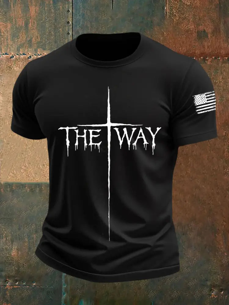 Men’s The Way Cross Short-sleeved T-shirt Black / S