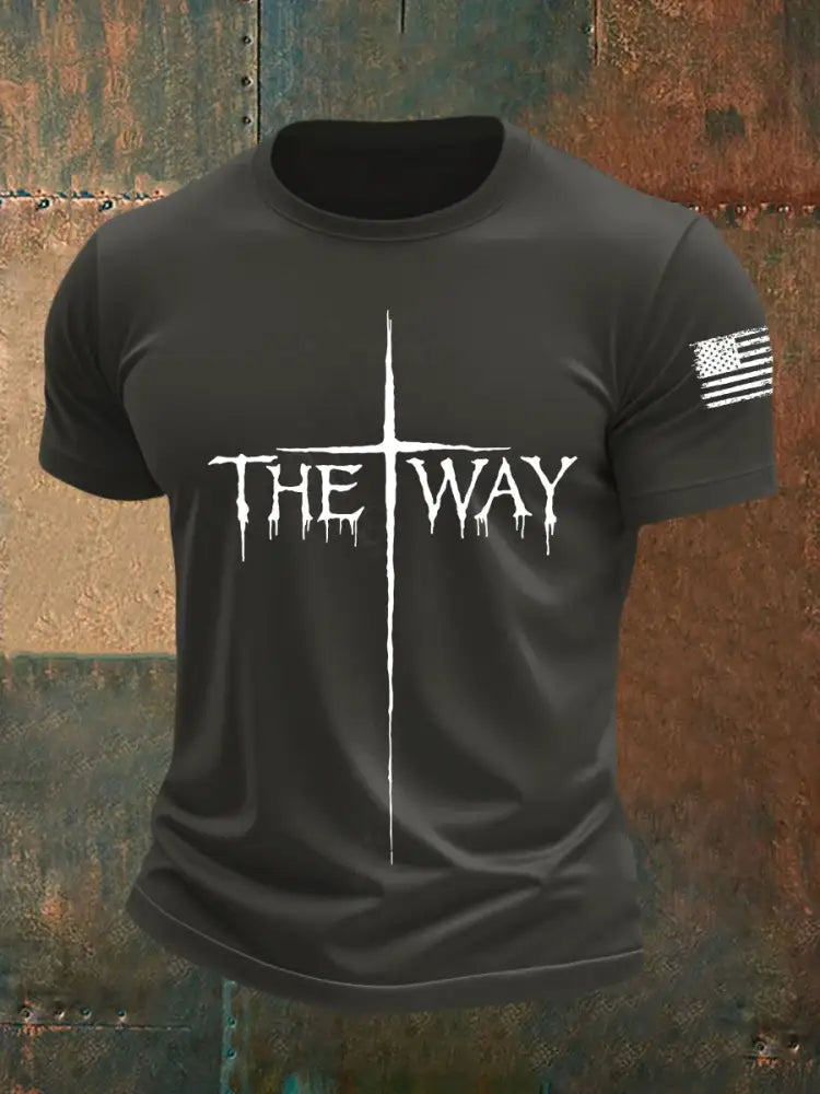 Men’s The Way Cross Short-sleeved T-shirt Dark Gray / S